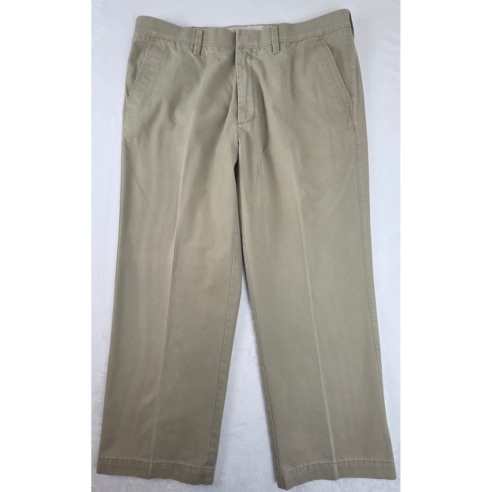 Haggar Life Khaki Mens 40x29 Tan Straight Fit Chino Pants REPREVE Cotton Blend